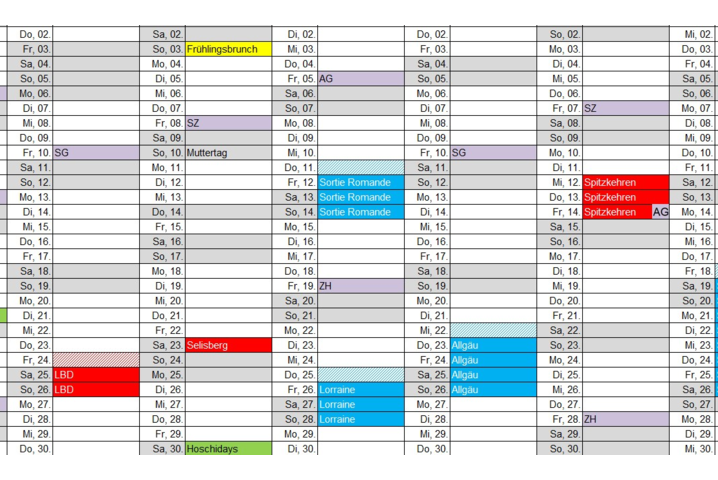 Anlässe 2026 können grösstenteils gebucht werden